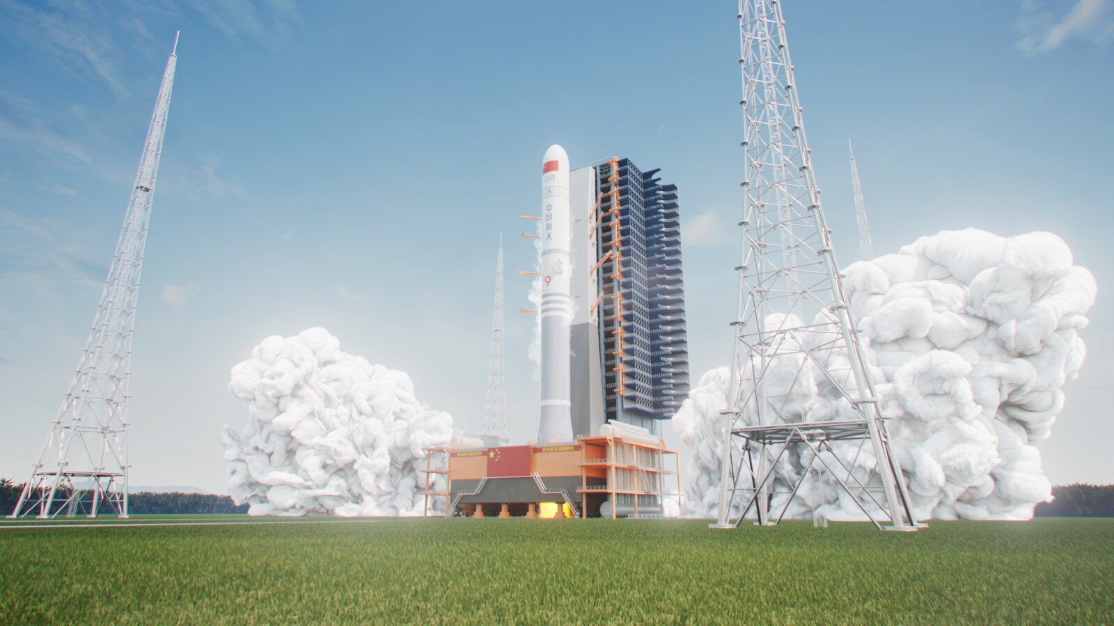 Long March 9 Rocket Launch to the Moon Orbit